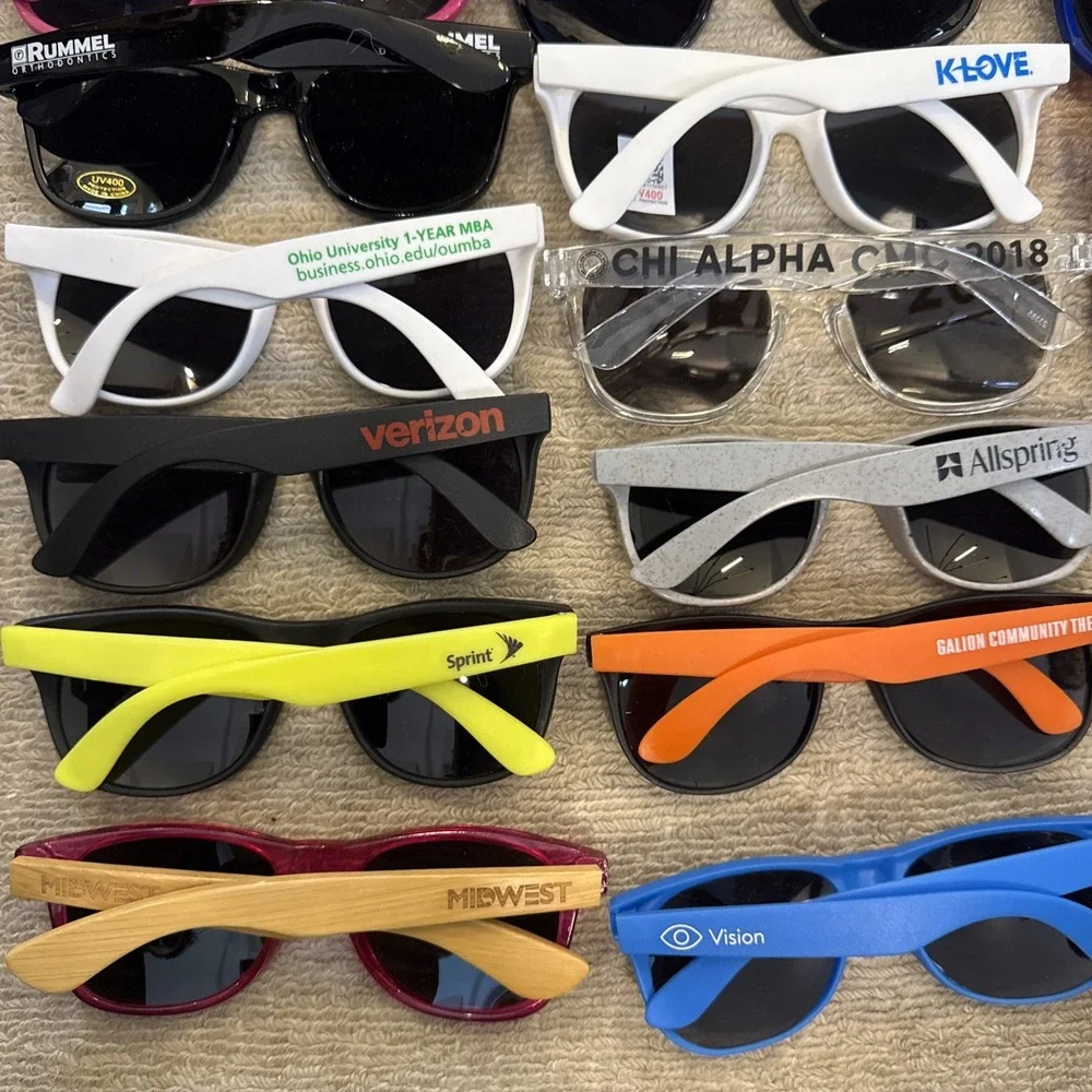 Lot of 32 NEW Logo Sunglasses: Limited Offer-Multiple Colors-Men/Women-NWT